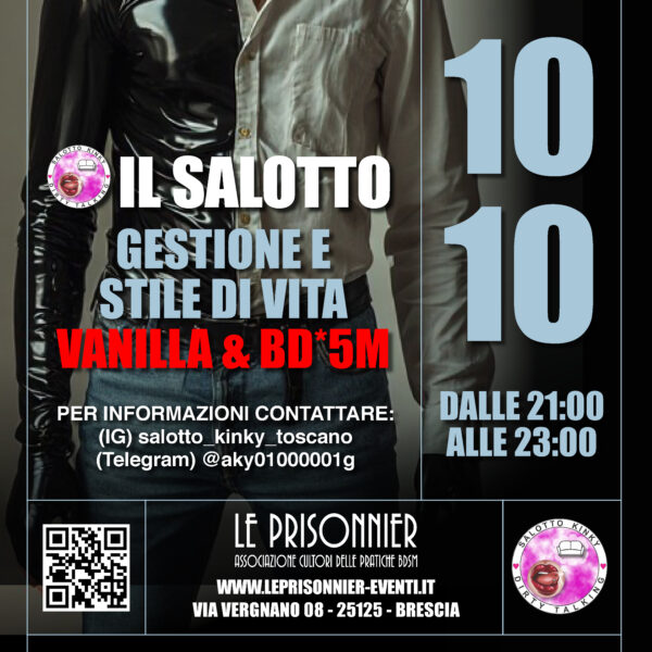 IL SALOTTO KYNKY - Gestione e stile di vita BD*5M e Vanilla - Sabato 10 Ottobre 2026