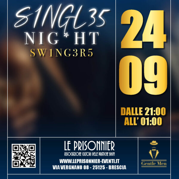 SINGLES NIGHTS SWINGERS - Giovedì 24 Settembre 2026