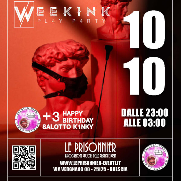 WEEK1NK PL4Y P4RTY - Sabato 10 Ottobre 2026