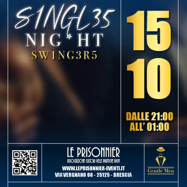SINGLES NIGHTS SWINGERS - Giovedì 15 Ottobre 2026