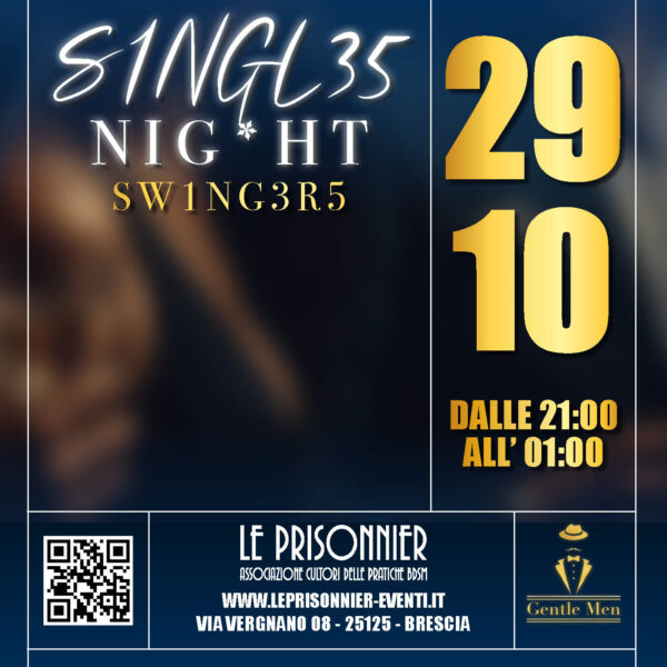 SINGLES NIGHTS SWINGERS - Giovedì 29 Ottobre 2026