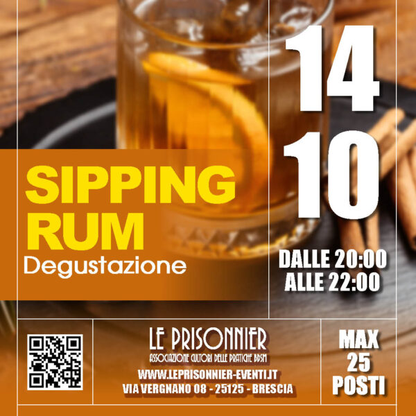 SIPPING RUM – Mercoledì 14 Ottobre 2026